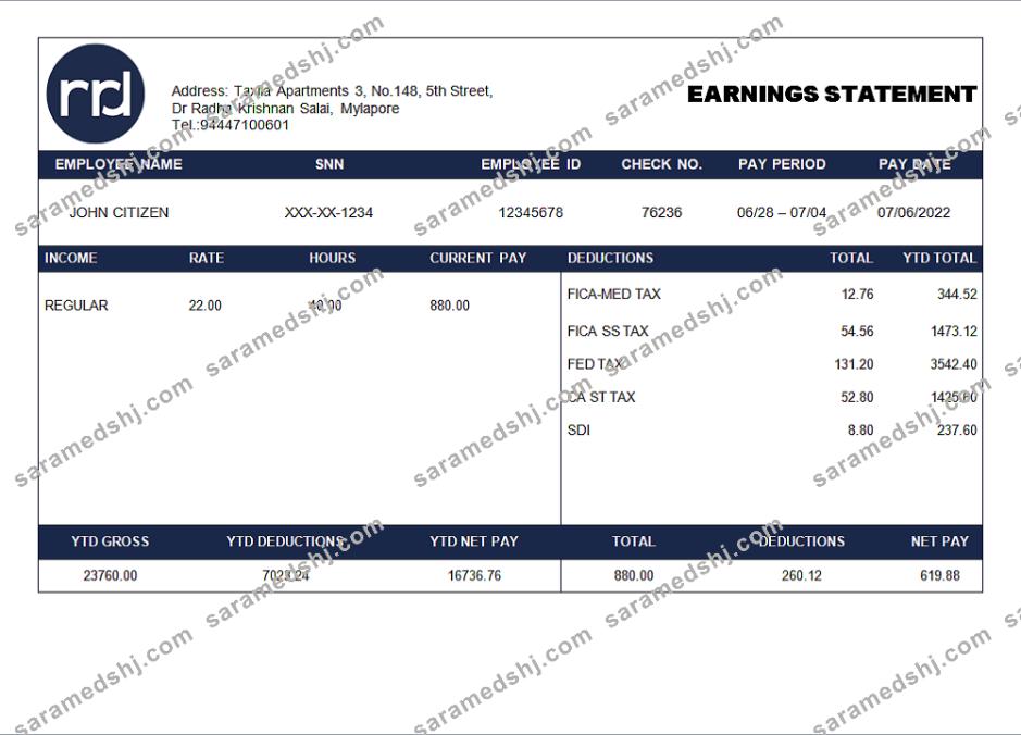 USA printing company employee sheet